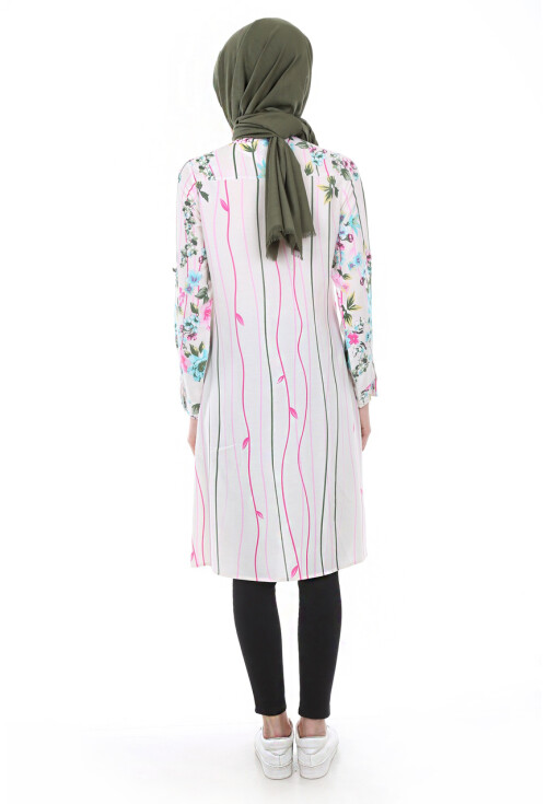 5714 Hakim Yaka Top Düğmeli Tunik