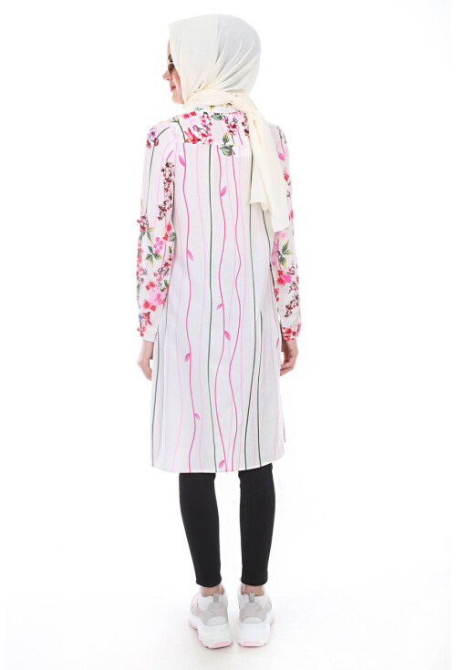 5714 Hakim Yaka Top Düğmeli Tunik