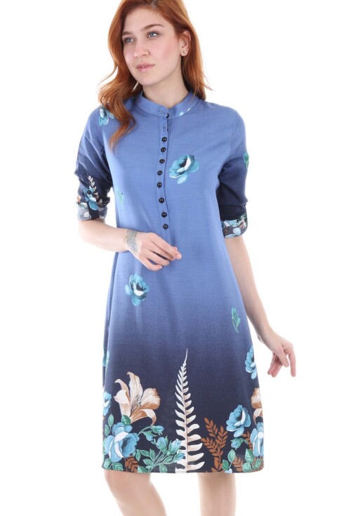 5714 Hakim Yaka Top Düğmeli Tunik