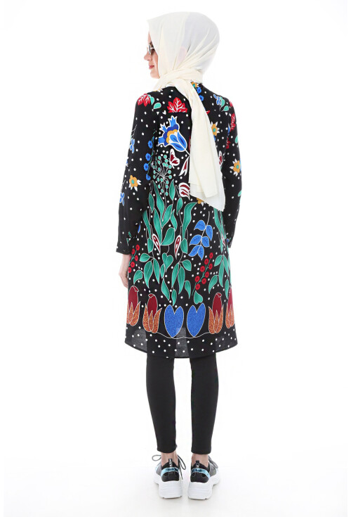 5714 Hakim Yaka Top Düğmeli Tunik