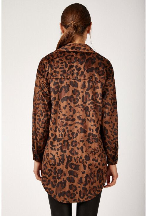 5778 Leopar Desen Tunik Gömlek