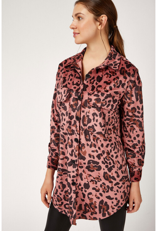 5778 Leopar Desen Tunik Gömlek