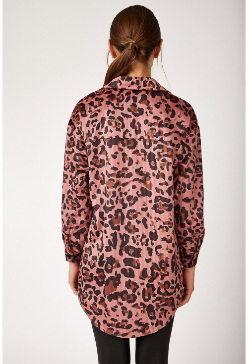 5778 Leopar Desen Tunik Gömlek