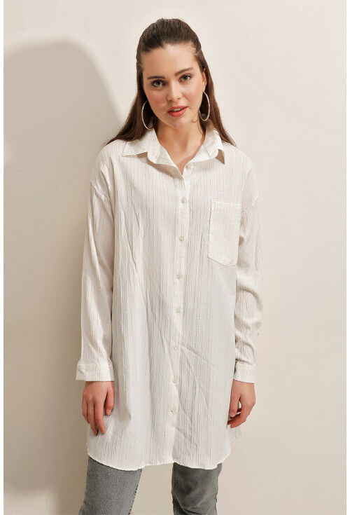 5884 Long Woven Shirt