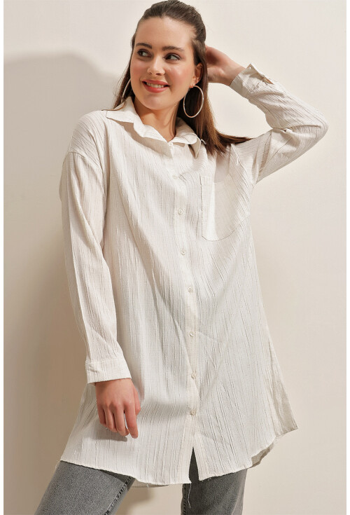5884 Long Woven Shirt