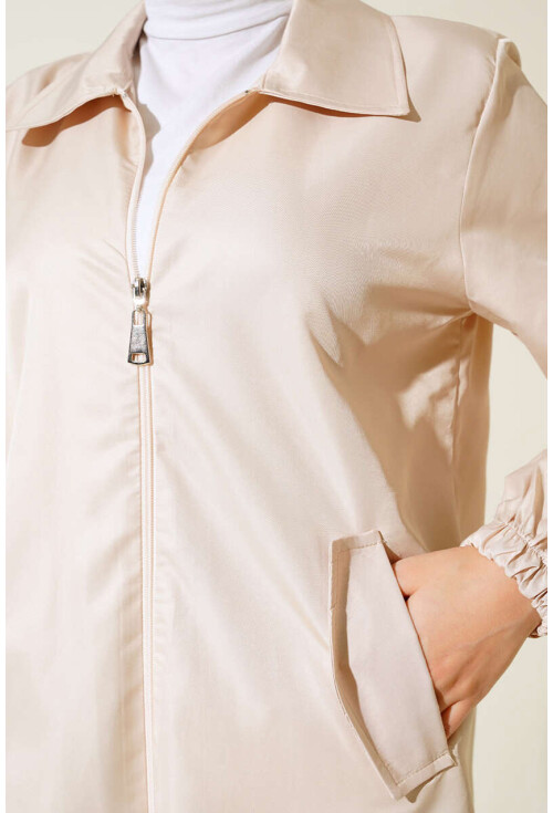 5908 Short Trench Coat With Flap Pockets