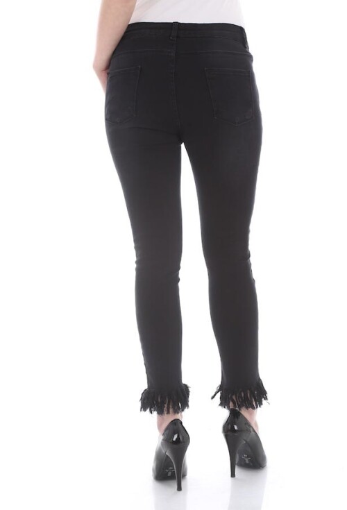 6360 Paça Püsküllü Kot Pantolon