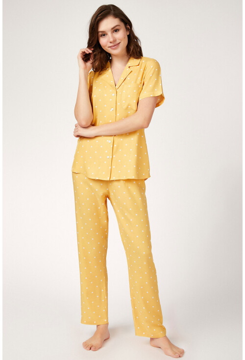 6471 Desenli Viskon Pijama Takımı