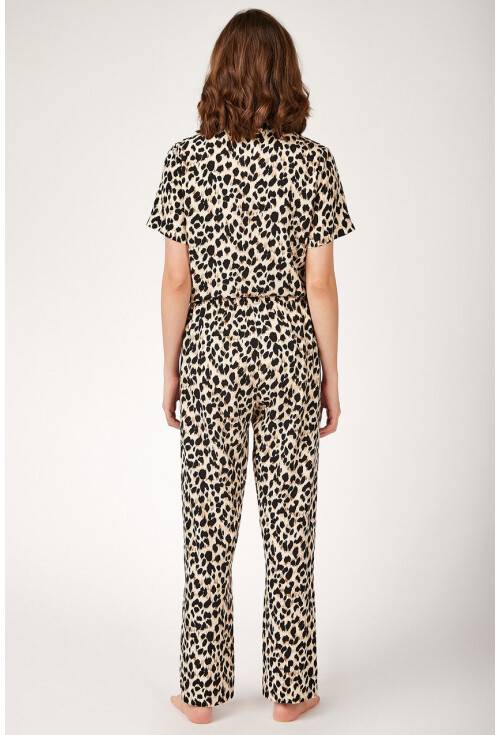 6471 Desenli Viskon Pijama Takımı
