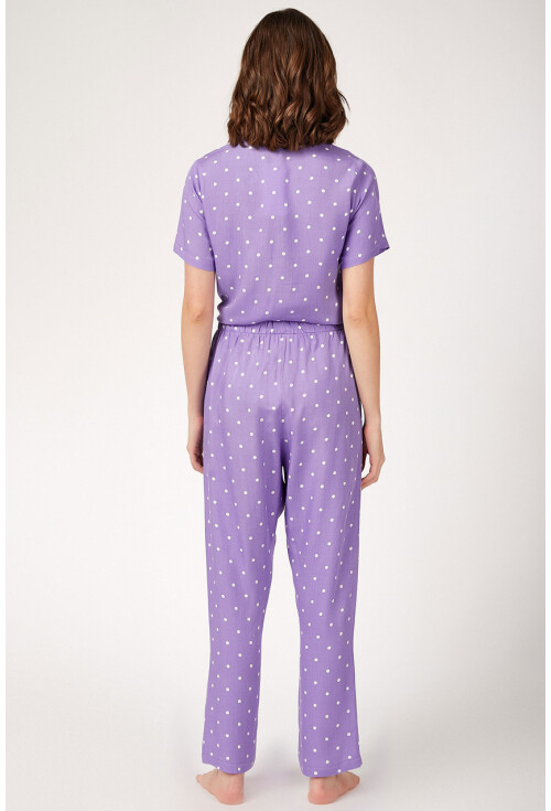 6471 Desenli Viskon Pijama Takımı