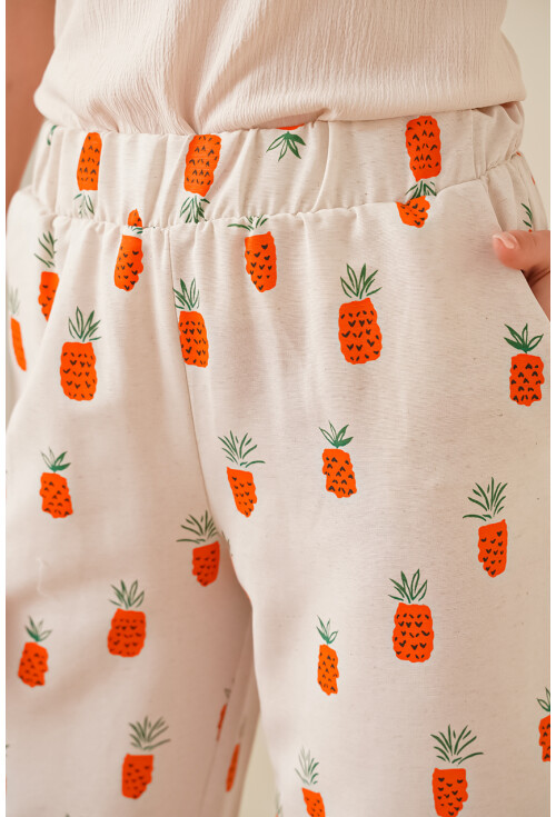 6554 Desenli Bol Paça Pantolon