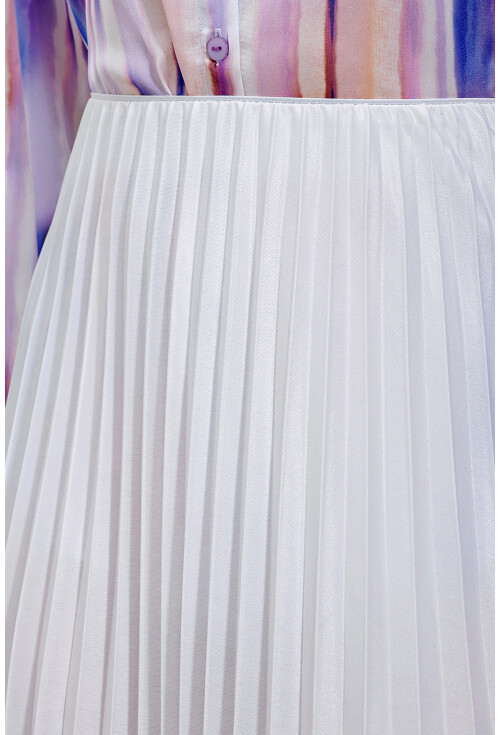 8009 Deri Görünümlü Piliseli Etek