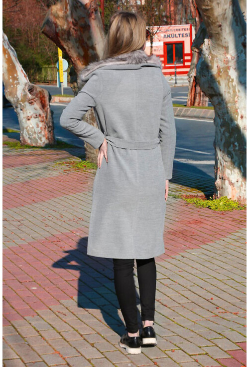 9030 Yakası Kürkü Kaşe Kaban
