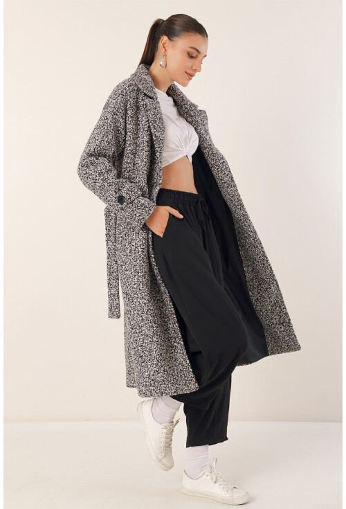 9120 Kruvaze Yaka Buklet Kaban