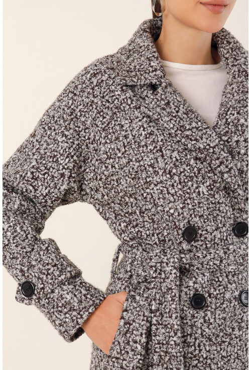 9120 Kruvaze Yaka Buklet Kaban