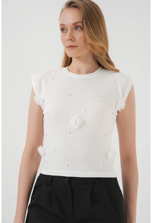 929 Kısa Kol Örme Bluz