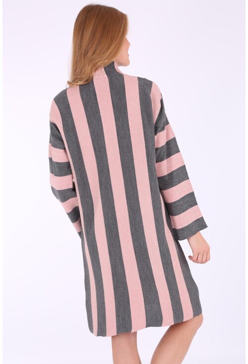 15617 Simli Link Yaka Triko Tunik Elbise