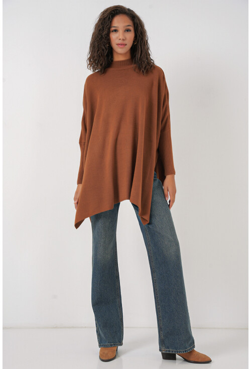 15783 Split Poncho Sweater