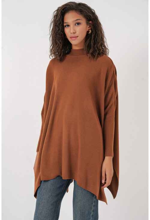15783 Split Poncho Sweater