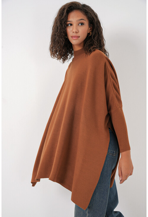 15783 Split Poncho Sweater