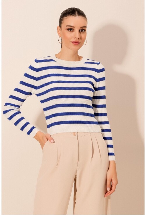 15838 Striped Knit Sweater