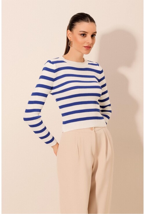 15838 Striped Knit Sweater