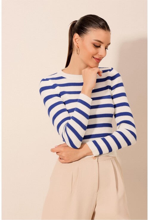 15838 Striped Knit Sweater