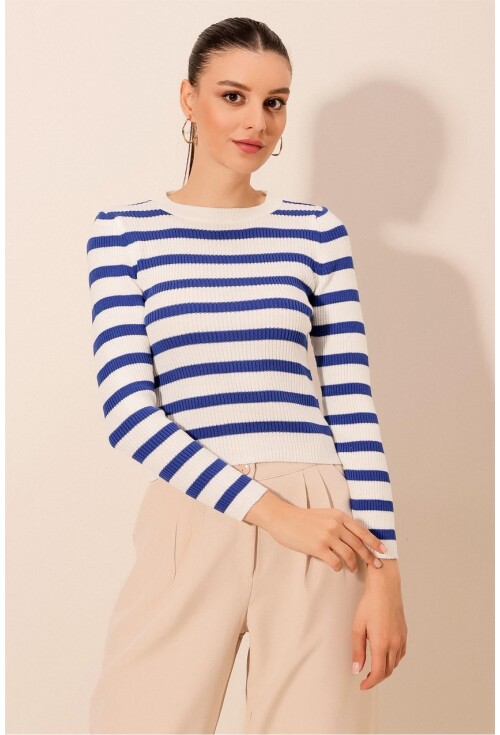 15838 Striped Knit Sweater