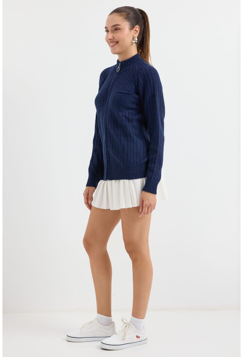 15880 Fermuarlı Triko Hırka