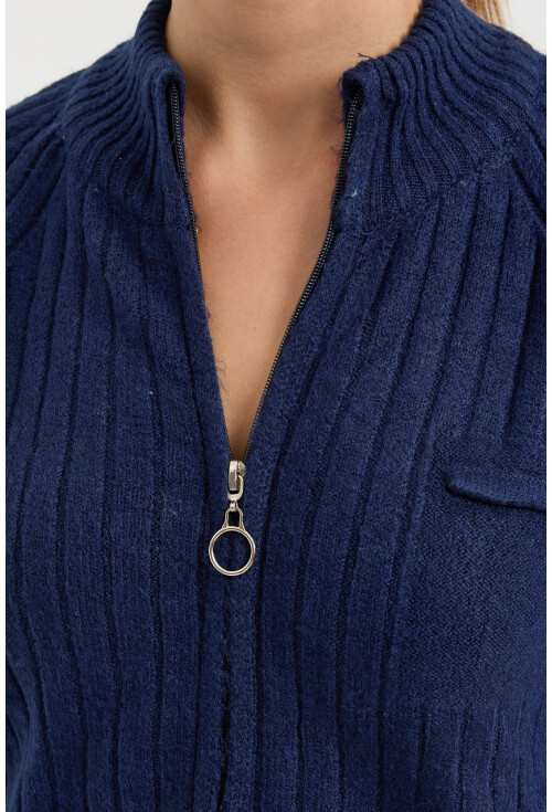 15880 Fermuarlı Triko Hırka