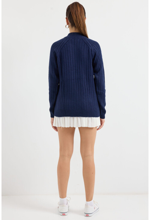 15880 Fermuarlı Triko Hırka