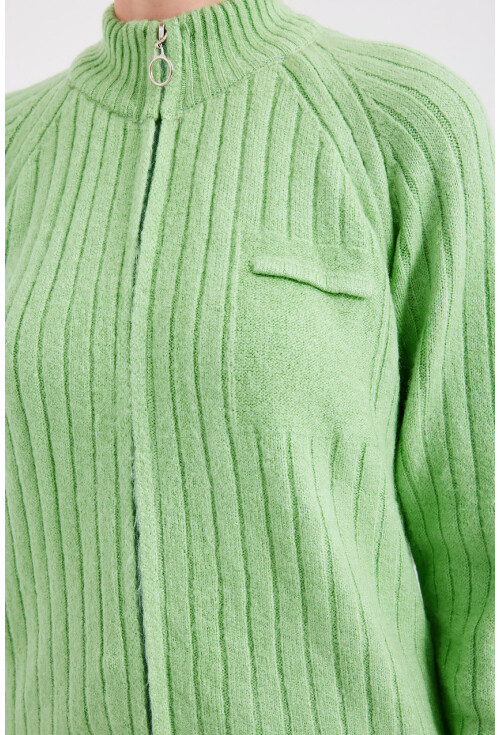 15880 Zippered Knit Cardigan