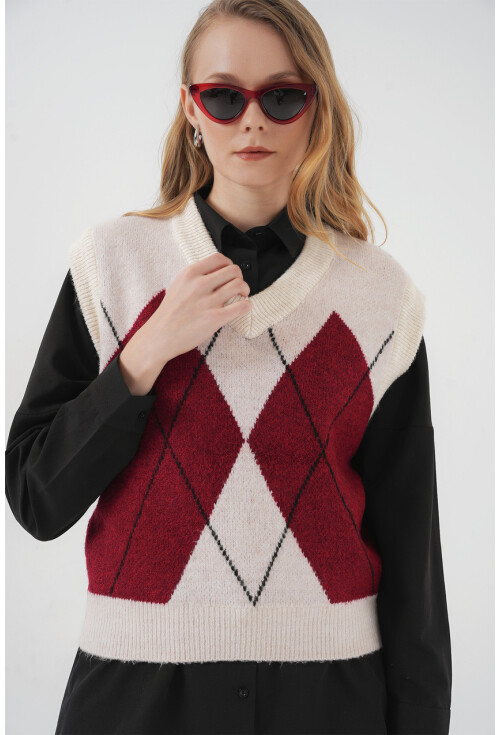 15914 V Yaka Triko Süveter