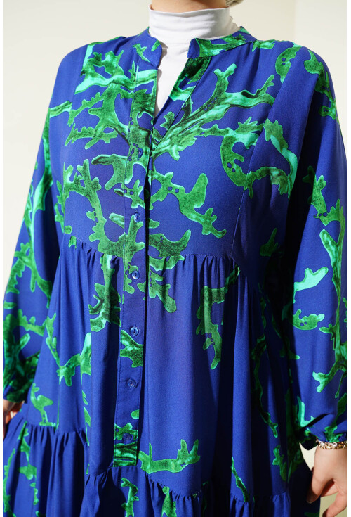 2423 Otantik Desenli Elbise