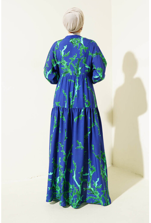 2423 Otantik Desenli Elbise