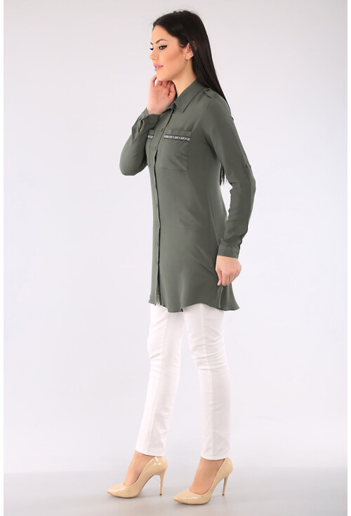3422 Şerit Detaylı Tunik