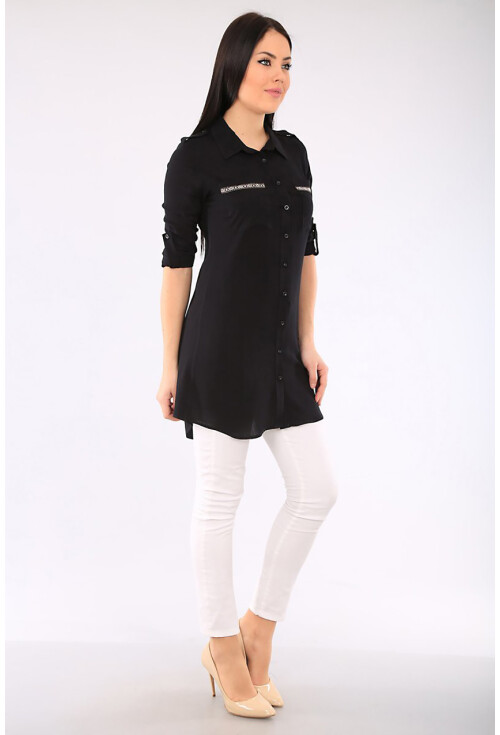 3422 Şerit Detaylı Tunik