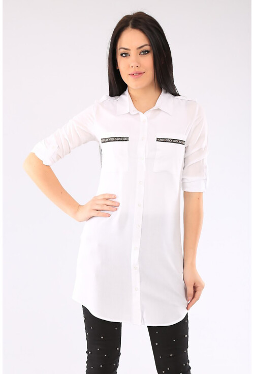 3422 Şerit Detaylı Tunik