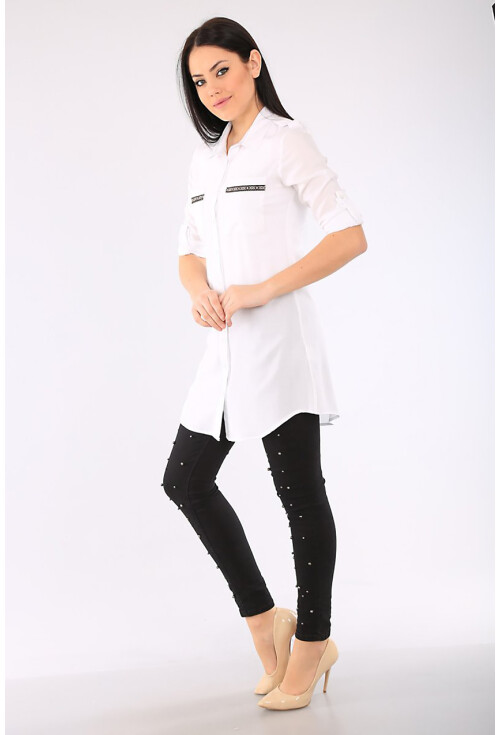 3422 Şerit Detaylı Tunik