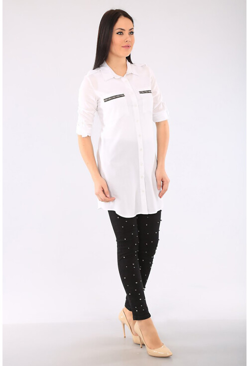 3422 Şerit Detaylı Tunik