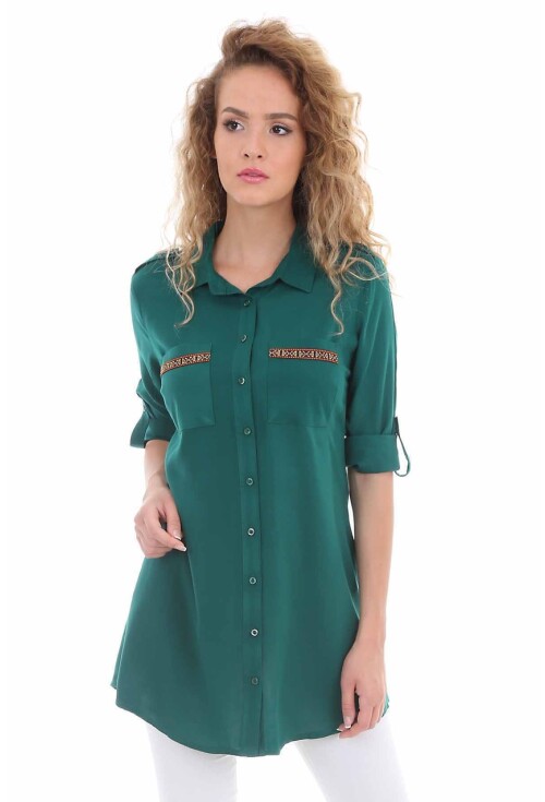 3422 Şerit Detaylı Tunik