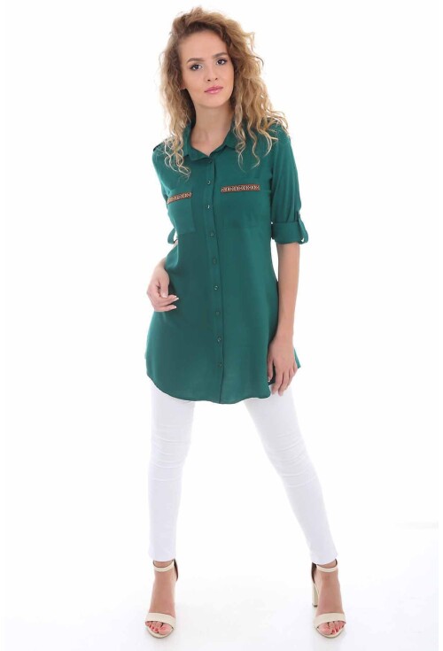 3422 Şerit Detaylı Tunik