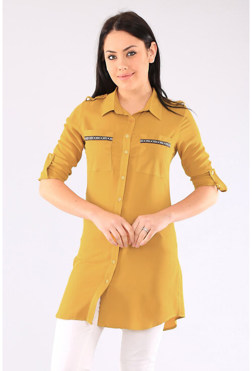 3422 Şerit Detaylı Tunik