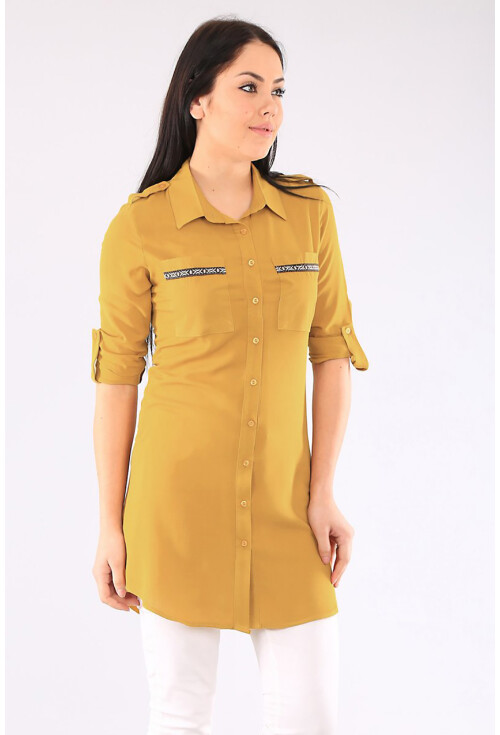 3422 Şerit Detaylı Tunik