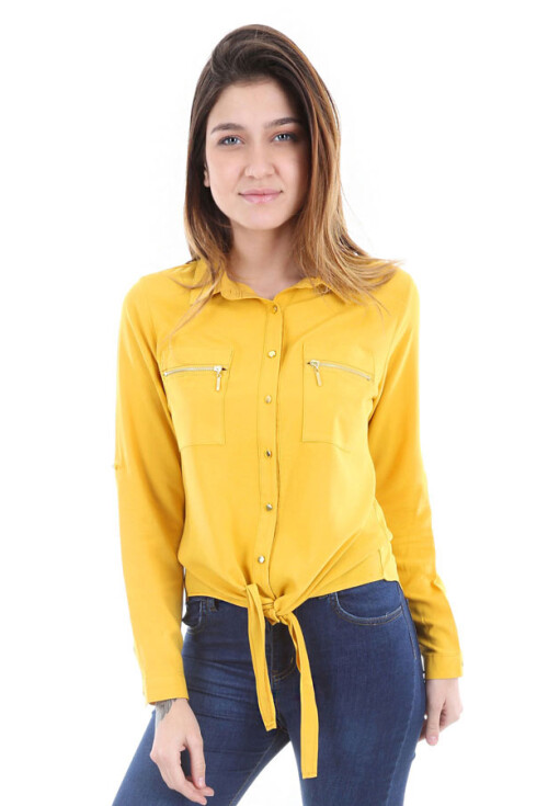 3630 Çift Cep Fermuarlı Gömlek