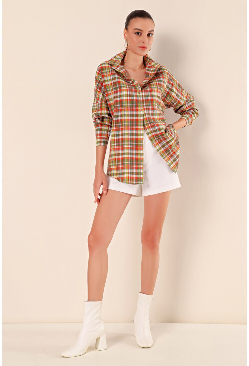 3900 Oversize Uzun Basic Gömlek