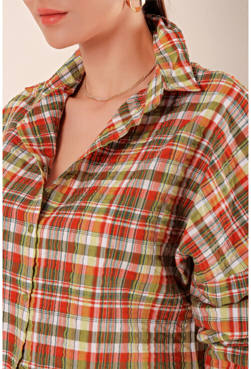 3900 Oversize Uzun Basic Gömlek
