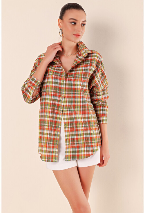 3900 Oversize Uzun Basic Gömlek