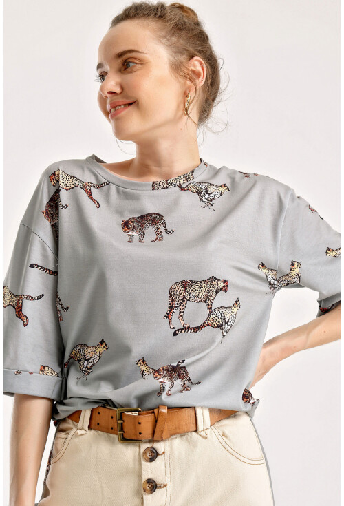 4133 Aslan Baskılı Tshirt
