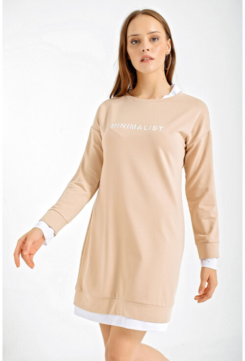 4179 Minimalist Baskılı Tunik